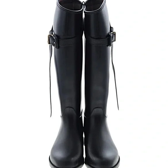 Burberry Equestrian-Style Tall Rain Boots – Black – Size 7 (EUC) No Box** - Picture 6 of 7
